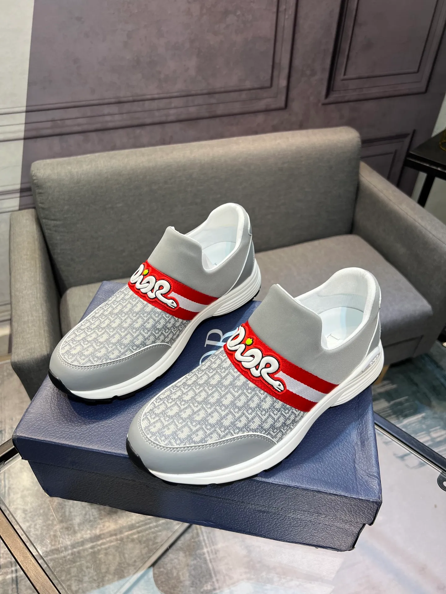 Men's shoes 💰420 [Dior] popular men's shoes, cowhide material splicing, mesh lining, original factory special sole, 38-45 (45 customized, non-refundable)